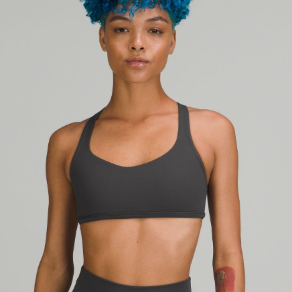 NWT LULULEMON FREE TO BE BRA - WILD LIGHT SUPPORT A/B CUP (Graphite Grey Sz 8)